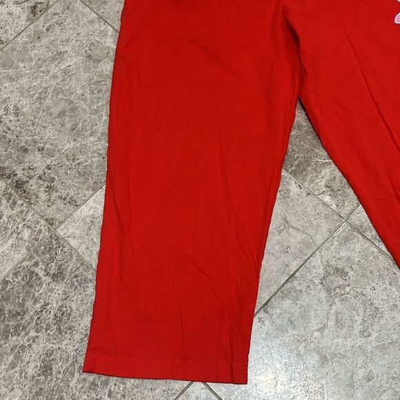 Victoria’s Secret Y2K  Cropped PJ Pajama Pant Red M Flower Applique' - Picture 5 of 13